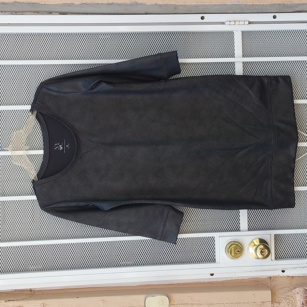 NEW YORK and CO BLACK LEATHER LIKE DRESS SIZE XS